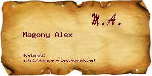 Magony Alex névjegykártya